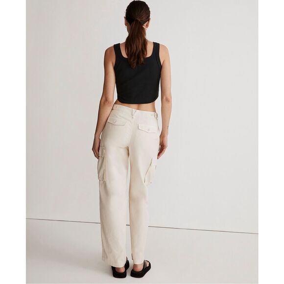 $108 Madewell Garment-Dyed Low-Slung Straight Cargo Pants size 33 m7 - Picture 2 of 7